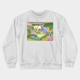 Monhegan Island Maine Kathy's Clothesline Crewneck Sweatshirt